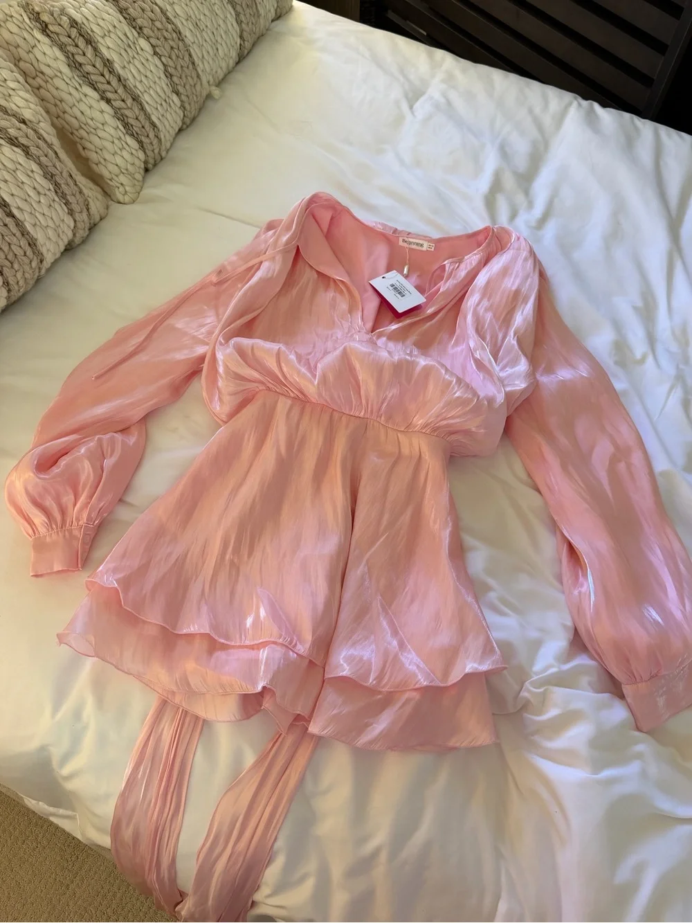 beginnings boutique pink dress Kata Lace Maxi - US 10 Mini length Lightweight material Invisible side zip Ruffle detailing Spaghetti straps Adjustable lace up back V neckline Fully lined Bias cut Perfect for parties Beginning Boutique | Dresses |